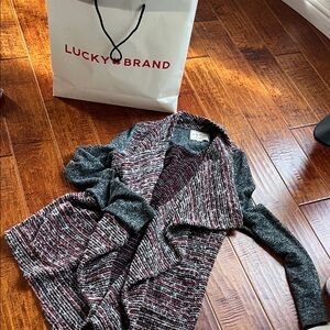 Lucky Brand Charcoal and Burgundy Women's Cape